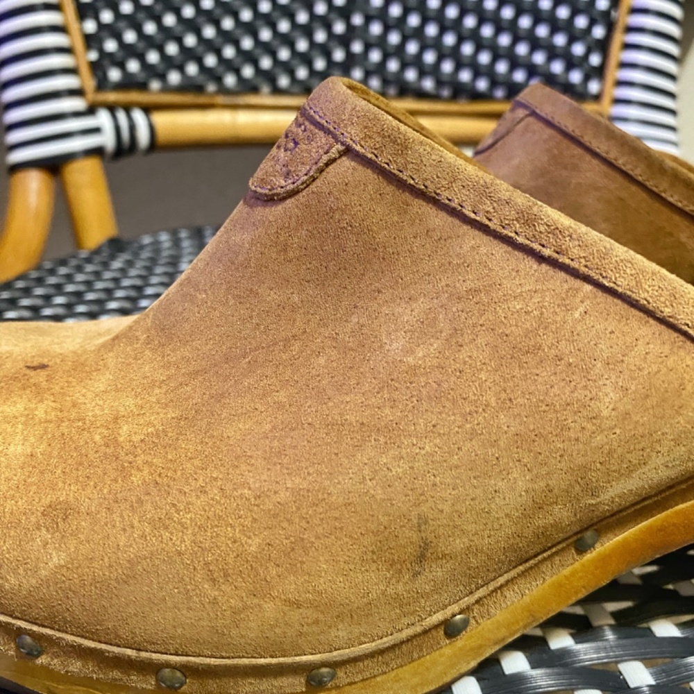 Size 9 Ugg Suede Colorblock Pattern Mules. - image 8